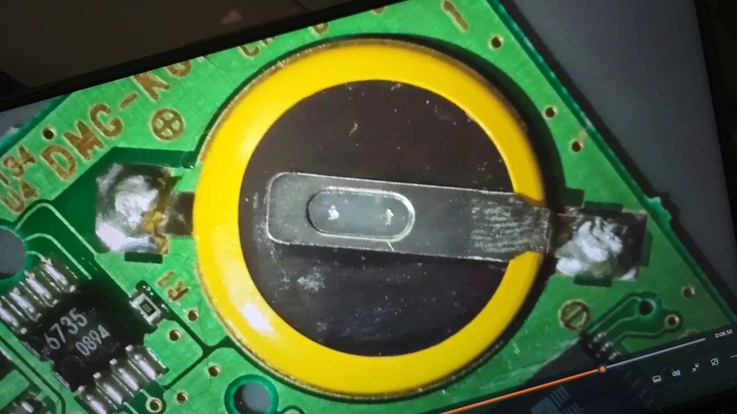 New save battery soldered onto cartridge board