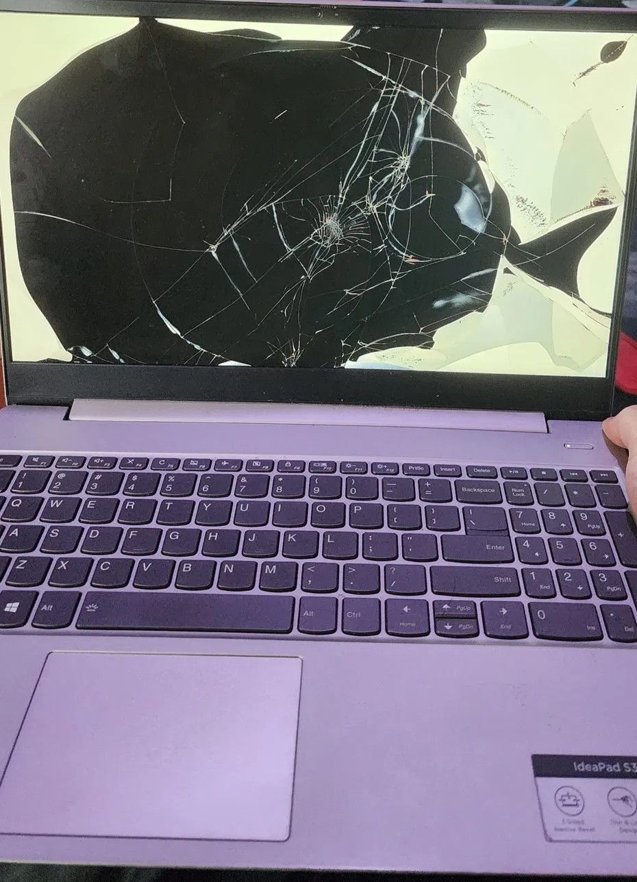 Lenovo IdeaPad with shattered screen